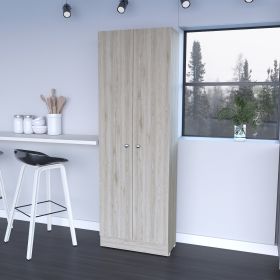 Buxton Rectangle 2-Door Storage Tall Cabinet Light Grey