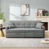 83.47-Inch large size Dark Grey Fabric 3 in 1 Convertible Sleeper Sofa Bed,for Living Room, Bedroom, Apartment, Office