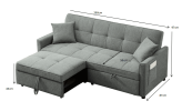 83.47-Inch large size Dark Grey Fabric 3 in 1 Convertible Sleeper Sofa Bed,for Living Room, Bedroom, Apartment, Office