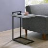 Grey and Gunmetal C-Table with USB Charging Port