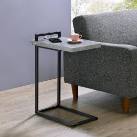Grey and Gunmetal C-Table with USB Charging Port