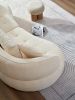 WKS7W White sectional sofa with removable pillows, durable fabric, solid wood frame, high density sponge filler