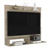 DEPOT E-SHOP Baden Floating Entertainment Center for TV´s up 55", Space For TV, One Superior Shelf, Two Shelves, Light Pine