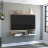 DEPOT E-SHOP Baden Floating Entertainment Center for TV´s up 55", Space For TV, One Superior Shelf, Two Shelves, Light Pine