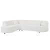 Modular Sectional Sofa with Left Chaises L-Shaped Corner Comfy Upholstered Couch Living Room Furniture Sets.WHITE