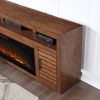 Bridgevine Home Sausalito 78 inch Electric Fireplace TV Stand Console for TVs up to 95 inches, Whiskey Finish