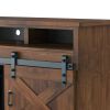 Bridgevine Home Farmhouse 93 inch Electric Fireplace TV Stand for TVs up to 100 inches, Aged Whiskey Finish