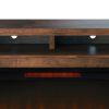 Bridgevine Home Farmhouse 93 inch Electric Fireplace TV Stand for TVs up to 100 inches, Aged Whiskey Finish