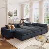 U-style Down Filled Upholstered Sectional Sofa Set, for Living Room, Apartment, Spacious Space( 6-Seater)
