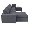 U-style Down Filled Upholstered Sectional Sofa Set, for Living Room, Apartment, Spacious Space( 6-Seater)