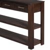 U_Style Stylish Entryway Console Table with 4 Drawers and 2 Shelves, Suitable for Entryways, Living Rooms.