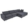 U-style Down Filled Upholstered Sectional Sofa Set, for Living Room, Apartment, Spacious Space( 6-Seater)