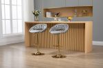 COOLMORE Swivel Bar Stools Set of 2 Adjustable Counter Height Chairs with Footrest for Kitchen, Dining Room 2PC/SET