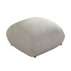 Mid Century Modern Couch 3-Seater Sofa with Ottoman Upholstered Footrest Stool Ottoman Foot Stool for Living Room, Bedroom, Beige