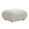 Mid Century Modern Couch 3-Seater Sofa with Ottoman Upholstered Footrest Stool Ottoman Foot Stool for Living Room, Bedroom, Beige