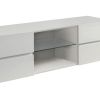 Glossy White 4-Drawer TV Console