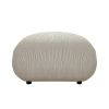 Mid Century Modern Couch 3-Seater Sofa with Ottoman Upholstered Footrest Stool Ottoman Foot Stool for Living Room, Bedroom, Beige