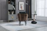 COOLMORE Velvet Accent Chair Modern Upholstered Armchair Tufted Chair with Metal Frame, Single Leisure Chairs for Living Room Bedroom Office Balcony