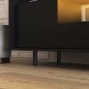 Modern Black TV Stand, 16 Colors LED TV Stand w/Remote Control Lights
