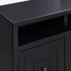 Bridgevine Home Sunset 83 inch Electric Fireplace TV Stand for TVs up to 95 inches, Black Finish