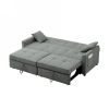 83.47-Inch large size Dark Grey Fabric 3 in 1 Convertible Sleeper Sofa Bed,for Living Room, Bedroom, Apartment, Office
