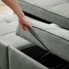 83.47-Inch large size Dark Grey Fabric 3 in 1 Convertible Sleeper Sofa Bed,for Living Room, Bedroom, Apartment, Office