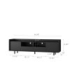 Modern Black TV Stand, 16 Colors LED TV Stand w/Remote Control Lights