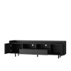 Modern Black TV Stand, 16 Colors LED TV Stand w/Remote Control Lights