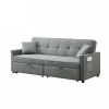 83.47-Inch large size Dark Grey Fabric 3 in 1 Convertible Sleeper Sofa Bed,for Living Room, Bedroom, Apartment, Office