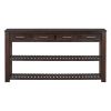 U_Style Stylish Entryway Console Table with 4 Drawers and 2 Shelves, Suitable for Entryways, Living Rooms.