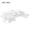 U-style Down Filled Upholstered Sectional Sofa Set, for Living Room, Apartment, Spacious Space( 6-Seater)