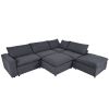 U-style Down Filled Upholstered Sectional Sofa Set, for Living Room, Apartment, Spacious Space( 6-Seater)