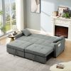 83.47-Inch large size Dark Grey Fabric 3 in 1 Convertible Sleeper Sofa Bed,for Living Room, Bedroom, Apartment, Office
