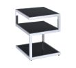 ACME Alyea Side Table in Chrome & Black Glass 81848