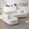 Modular Sectional Sofa with Left Chaises L-Shaped Corner Comfy Upholstered Couch Living Room Furniture Sets.WHITE
