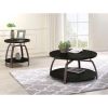 Dark Grey and Black Nickel Round Coffee Table