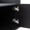 Modern Black TV Stand, 16 Colors LED TV Stand w/Remote Control Lights
