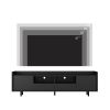 Modern Black TV Stand, 16 Colors LED TV Stand w/Remote Control Lights