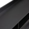 Modern Black TV Stand, 16 Colors LED TV Stand w/Remote Control Lights