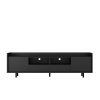 Modern Black TV Stand, 16 Colors LED TV Stand w/Remote Control Lights
